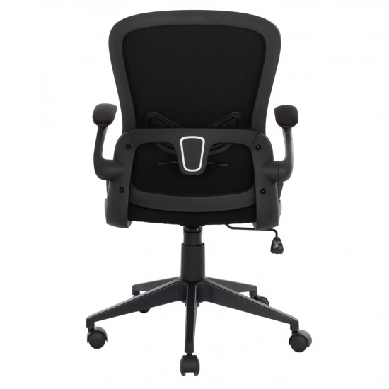 ΚΑΡΕΚΛΑ ΓΡΑΦΕΙΟΥ, μαύρο MESH ύφασμα, μαύρος σκελετός, 60x56x105 εκ.