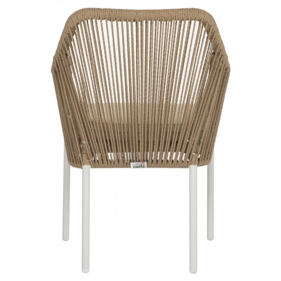 ΠΟΛΥΘΡΟΝΑ ΑΛΟΥΜΙΝΙΟΥ ΛΕΥΚΟ ΜΕ ΣΧΟΙΝΙ WICKER PE ΜΠΕΖ 56x66x82 εκ.