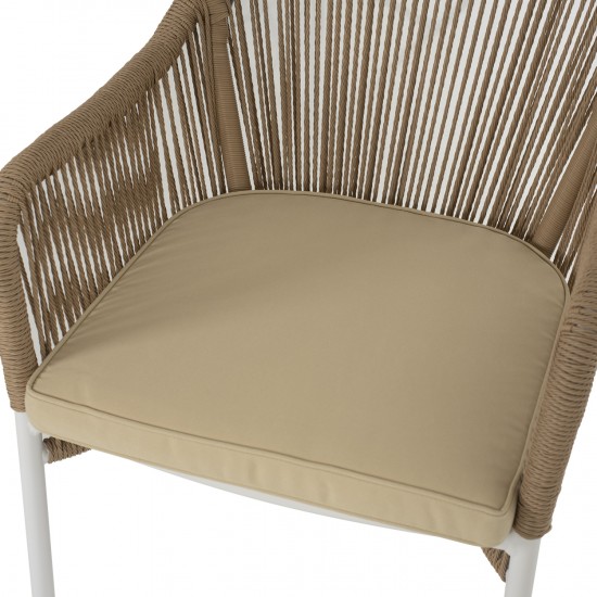 ΠΟΛΥΘΡΟΝΑ ΑΛΟΥΜΙΝΙΟΥ ΛΕΥΚΟ ΜΕ ΣΧΟΙΝΙ WICKER PE ΜΠΕΖ 56x66x82 εκ.