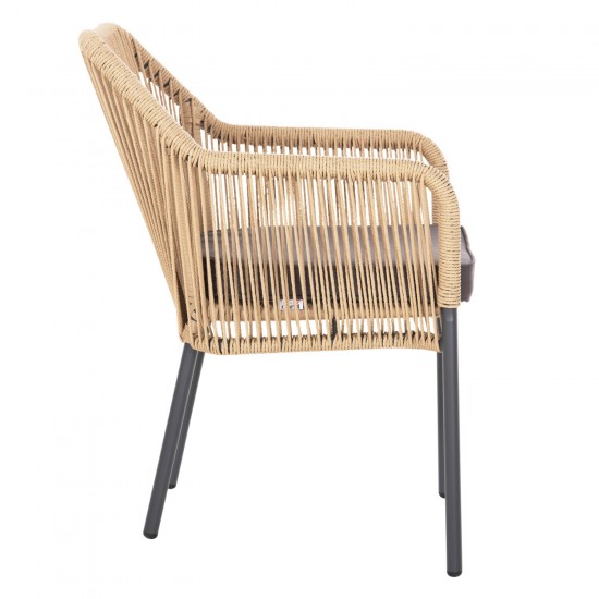 ΠΟΛΥΘΡΟΝΑ ΑΛΟΥΜΙΝΙΟΥ ΑΝΘΡΑΚΙ ΜΕ ΣΧΟΙΝΙ WICKER PE 56x66x82 εκ.