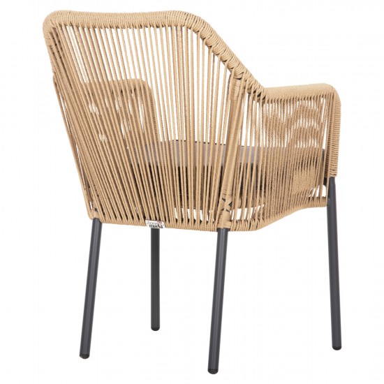 ΠΟΛΥΘΡΟΝΑ ΑΛΟΥΜΙΝΙΟΥ ΑΝΘΡΑΚΙ ΜΕ ΣΧΟΙΝΙ WICKER PE 56x66x82 εκ.