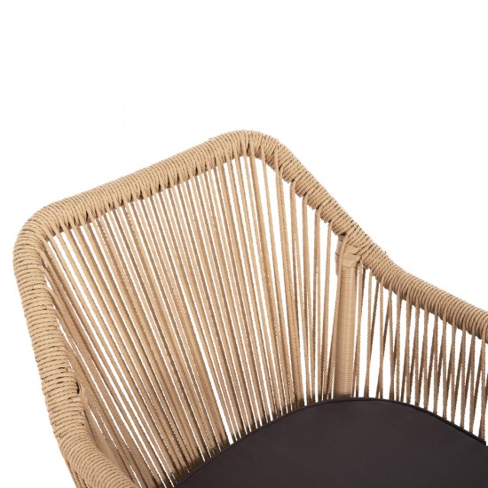 ΠΟΛΥΘΡΟΝΑ ΑΛΟΥΜΙΝΙΟΥ ΑΝΘΡΑΚΙ ΜΕ ΣΧΟΙΝΙ WICKER PE 56x66x82 εκ.