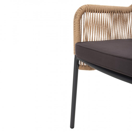 ΠΟΛΥΘΡΟΝΑ ΑΛΟΥΜΙΝΙΟΥ ΑΝΘΡΑΚΙ ΜΕ ΣΧΟΙΝΙ WICKER PE 56x66x82 εκ.