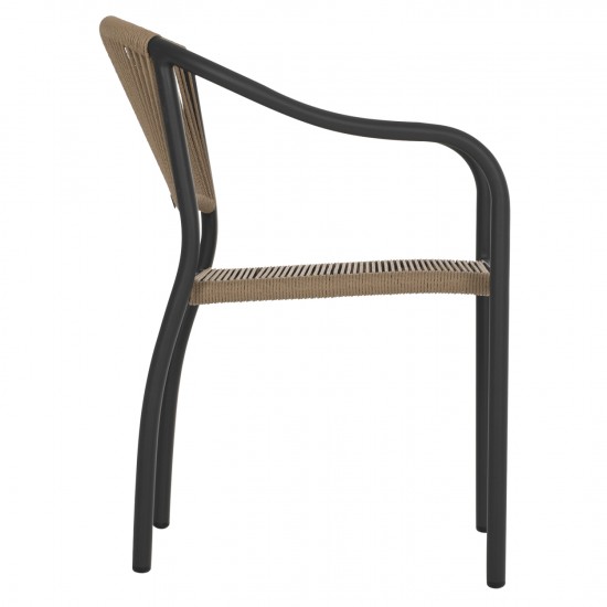 ΠΟΛΥΘΡΟΝΑ ΑΛΟΥΜΙΝΙΟΥ ΑΝΘΡΑΚΙ ΜΕ ΣΧΟΙΝΙ PE WICKER 57x63x80 εκ.