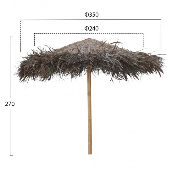 ΟΜΠΡΕΛΑ ΨΑΘΙΝΗ ΤΡΟΠΙΚΗ ΜΕ ΑΝΤΗΡΙΔΕΣ Φ240x270Υ εκ.