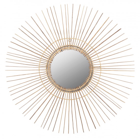 ΚΑΘΡΕΠΤΗΣ ΣΤΡΟΓΓΥΛΟΣ ΜΕ ΠΛΑΙΣΙΟ ΑΠΟ STICKS ΚΟΚΟΦΟΙΝΙΚΑ ΣΕ ΧΡΩΜΑ ΦΥΣΙΚΟ Φ85 εκ.