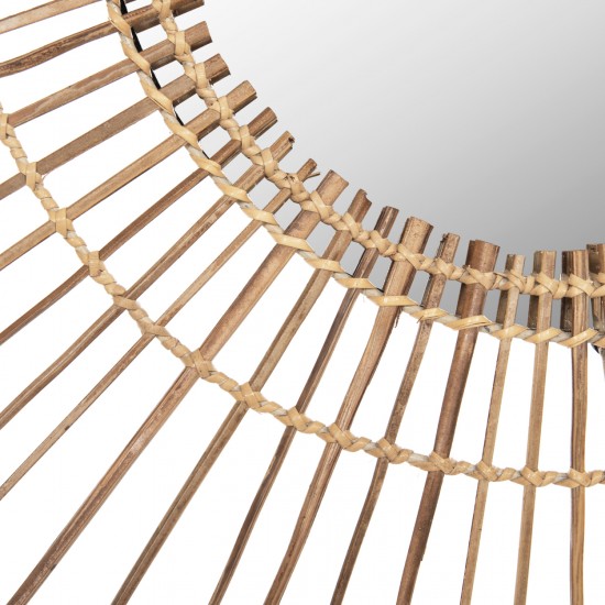 ΚΑΘΡΕΠΤΗΣ ΣΤΡΟΓΓΥΛΟΣ ΜΕ ΠΛΑΙΣΙΟ ΑΠΟ STICKS ΚΟΚΟΦΟΙΝΙΚΑ ΣΕ ΧΡΩΜΑ ΦΥΣΙΚΟ Φ85 εκ.