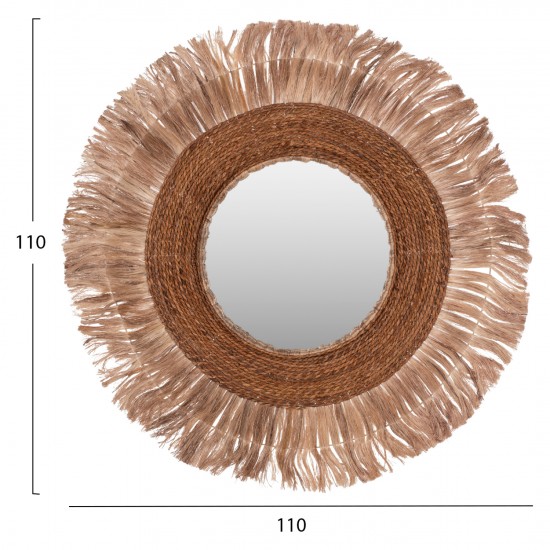 ΚΑΘΡΕΠΤΗΣ ΣΤΡΟΓΓΥΛΟΣ ΜΕ ΠΛΑΙΣΙΟ ΙΝΕΣ ΑΜΠΑΚΑ ΣΕ ΧΡΩΜΑ ΦΥΣΙΚΟ 110x5x110Υεκ.