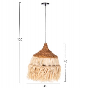 ΦΩΤΙΣΤΙΚΟ ΟΡΟΦΗΣ ΜΕ ΚΑΠΕΛΟ ΑΠΟ ΙΝΕΣ ΣΙΖΑΛ ΣΕ ΦΥΣΙΚΟ Φ36x46-120Υεκ.