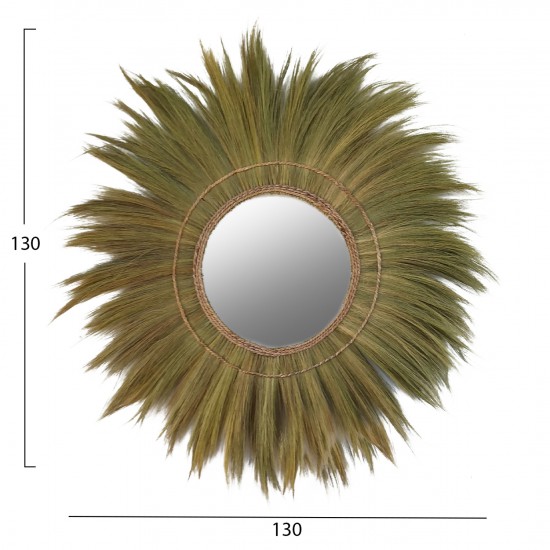 ΚΑΘΡΕΠΤΗΣ ΤΟΙΧΟY ΣΤΡΟΓΓΥΛΟΣ ΠΛΑΙΣΙΟ ΙΝΕΣ ΜΠΑΝΑΝΑΣ ΣΕ ΦΥΣΙΚΟ 130x4x130Υεκ.