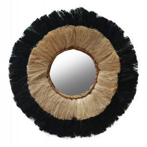 ΚΑΘΡΕΠΤΗΣ ΤΟΙΧΟΥ ΣΤΡΟΓΓΥΛΟΣ ΑΠΟ ΙΝΕΣ ΚΑΝΝΑΒΗΣ ΜΑΝΙΛΑΣ ΣΕ ΧΡΩΜΑ ΦΥΣΙΚΟ ΜΑΥΡΟ 70x4x70Υεκ.