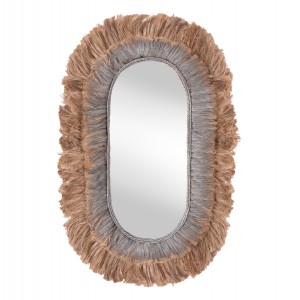 ΚΑΘΡΕΠΤΗΣ ΤΟΙΧΟΥ ΟΒΑΛ ΑΠΟ ΙΝΕΣ ΑΜΠΑΚΑ ΣΕ ΧΡΩΜΑ ΦΥΣΙΚΟ & ΑΣΗΜΙ 90x5x140Yεκ.