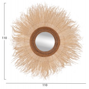 ΚΑΘΡΕΠΤΗΣ ΤΟΙΧΟΥ ΣΤΡΟΓΓΥΛΟΣ ΜΕ ΙΝΕΣ ΣΙΖΑΛ ΣΕ ΦΥΣΙΚΟ ΧΡΩΜΑ 110x4x110Yεκ.