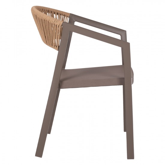 ΠΟΛΥΘΡΟΝΑ ΑΛΟΥΜΙΝΙΟΥ ΣΑΜΠΑΝΙΖΕ ΣΚΕΛΕΤΟΣ&TEXTLINE-RATTAN 56x60x81,5Υ εκ.