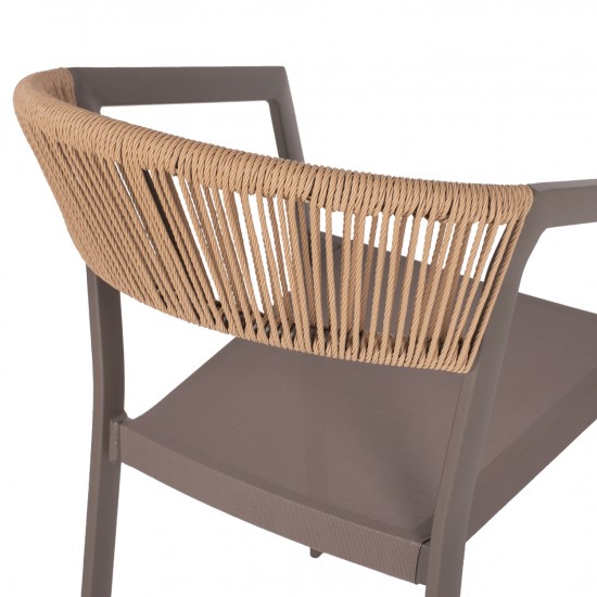 ΠΟΛΥΘΡΟΝΑ ΑΛΟΥΜΙΝΙΟΥ ΣΑΜΠΑΝΙΖΕ ΣΚΕΛΕΤΟΣ&TEXTLINE-RATTAN 56x60x81,5Υ εκ.