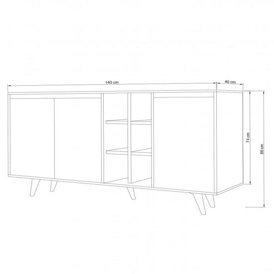 ΜΠΟΥΦΕΣ ΜΕΛΑΜΙΝΗΣ ΚΑΡΥΔΙ ΚΑΙ ΛΕΥΚΟ 140x40x86Yεκ.