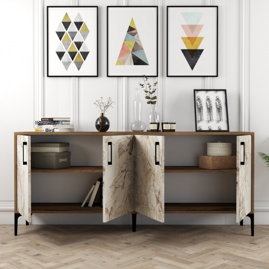 ΜΠΟΥΦΕΣ ΜΕΛΑΜΙΝΗΣ ΕΦΕ ΕΚΡΟΥ ΜΑΡΜΑΡΟ ΚΑΙ ΚΑΡΥΔΙ 180x35x78Υεκ.