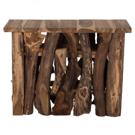 ΚΟΝΣΟΛΑ ΑΠΟ ΜΑΣΙΦ ΞΥΛΟ ΤΙΚ ΦΥΣΙΚΟ 100X35X75 εκ.