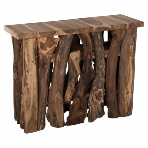 ΚΟΝΣΟΛΑ ΑΠΟ ΜΑΣΙΦ ΞΥΛΟ ΤΙΚ ΦΥΣΙΚΟ 100X35X75 εκ.