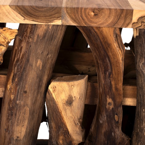 ΚΟΝΣΟΛΑ ΑΠΟ ΜΑΣΙΦ ΞΥΛΟ ΤΙΚ ΦΥΣΙΚΟ 100X35X75 εκ.