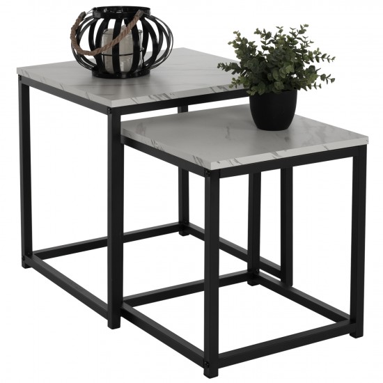 ΖΙΓΚΟΝ GRELAY 2 ΤΕΜΑΧΙΩΝ MDF ΟΨΗ ΜΑΡΜΑΡΟΥ & ΜΕΤΑΛΛΟ 45Χ45Χ50Yεκ.