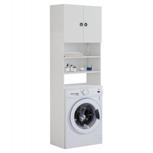 ΕΠΙΠΛΟ ΠΛΥΝΤΗΡΙΟΥ ΜΕ ΡΑΦΙΑ ΚΑΙ ΝΤΟΥΛΑΠΙ TERRY ΛΕΥΚΟ ΜΕΛΑΜΙΝΗ 64Χ27Χ180Υεκ.