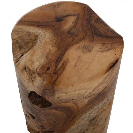 ΒΟΗΘΗΤΙΚΟ ΤΡΑΠΕΖΑΚΙ ΣΤΡΟΓΓΥΛΟ ΑΠΟ ΜΑΣΙΦ ΞΥΛΟ ΤΙΚ ΦΥΣΙΚΟ Φ30X45Υεκ.