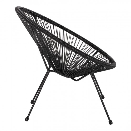 ΠΟΛΥΘΡΟΝΑ ΤΥΠΟΥ ΦΩΛΙΑ ΜΕΤΑΛΛΙΚΗ ACAPULCO ΜΑΥΡΗ ΜΕ ΜΑΥΡΟ RATTAN 70x73x79 εκ.