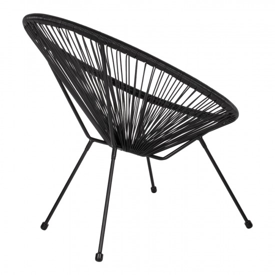 ΠΟΛΥΘΡΟΝΑ ΤΥΠΟΥ ΦΩΛΙΑ ΜΕΤΑΛΛΙΚΗ ACAPULCO ΜΑΥΡΗ ΜΕ ΜΑΥΡΟ RATTAN 70x73x79 εκ.