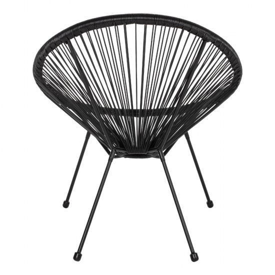 ΠΟΛΥΘΡΟΝΑ ΤΥΠΟΥ ΦΩΛΙΑ ΜΕΤΑΛΛΙΚΗ ACAPULCO ΜΑΥΡΗ ΜΕ ΜΑΥΡΟ RATTAN 70x73x79 εκ.