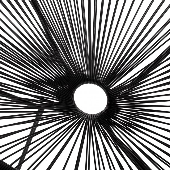 ΠΟΛΥΘΡΟΝΑ ΤΥΠΟΥ ΦΩΛΙΑ ΜΕΤΑΛΛΙΚΗ ACAPULCO ΜΑΥΡΗ ΜΕ ΜΑΥΡΟ RATTAN 70x73x79 εκ.