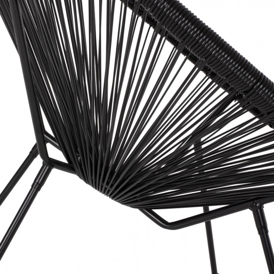 ΠΟΛΥΘΡΟΝΑ ΤΥΠΟΥ ΦΩΛΙΑ ΜΕΤΑΛΛΙΚΗ ACAPULCO ΜΑΥΡΗ ΜΕ ΜΑΥΡΟ RATTAN 70x73x79 εκ.