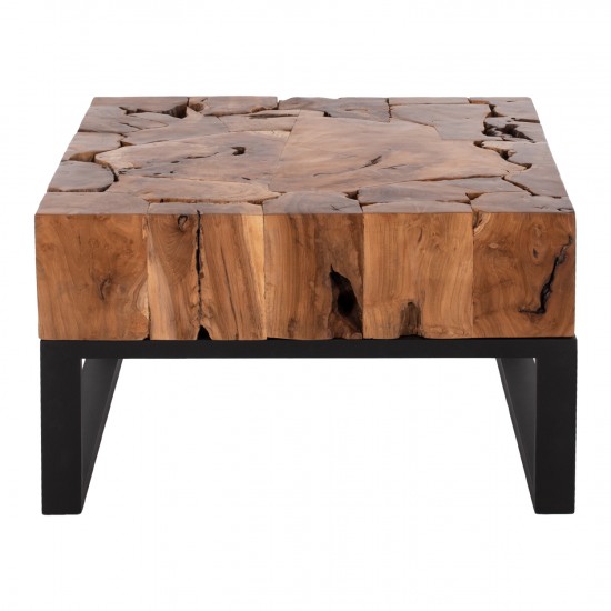 ΤΡΑΠΕΖΙ ΣΑΛΟΝΙΟΥ ΑΠΟ ΜΑΣΙΦ ΞΥΛΟ ΤΙΚ ΦΥΣΙΚΟ 80X80X48εκ.