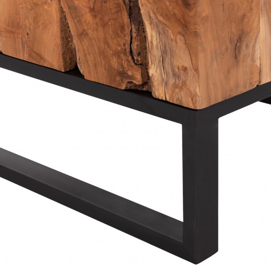 ΤΡΑΠΕΖΙ ΣΑΛΟΝΙΟΥ ΑΠΟ ΜΑΣΙΦ ΞΥΛΟ ΤΙΚ ΦΥΣΙΚΟ 80X80X48εκ.