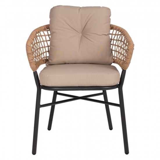 ΠΟΛΥΘΡΟΝΑ ΑΛΟΥΜΙΝΙΟΥ DARK GREY ΕΠΑΓΓΕΛΜ. RATTAN ΜΑΞΙΛΑΡΙ ΜΠΕΖ 57x61x74Yεκ.