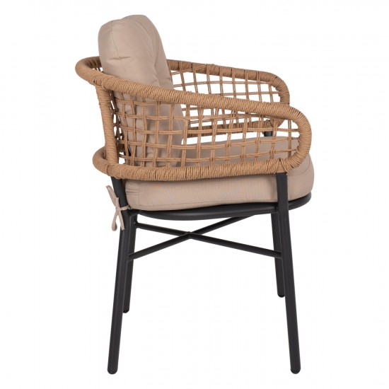 ΠΟΛΥΘΡΟΝΑ ΑΛΟΥΜΙΝΙΟΥ DARK GREY ΕΠΑΓΓΕΛΜ. RATTAN ΜΑΞΙΛΑΡΙ ΜΠΕΖ 57x61x74Yεκ.