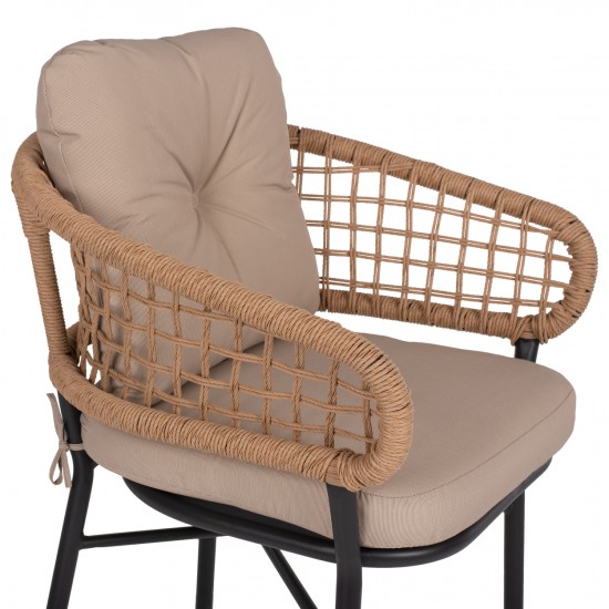 ΠΟΛΥΘΡΟΝΑ ΑΛΟΥΜΙΝΙΟΥ DARK GREY ΕΠΑΓΓΕΛΜ. RATTAN ΜΑΞΙΛΑΡΙ ΜΠΕΖ 57x61x74Yεκ.