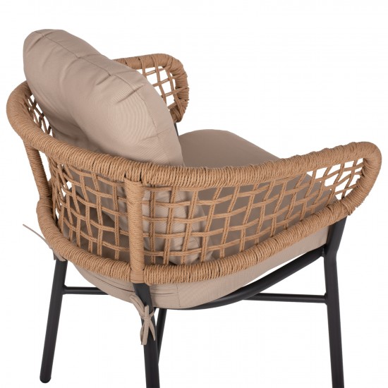 ΠΟΛΥΘΡΟΝΑ ΑΛΟΥΜΙΝΙΟΥ DARK GREY ΕΠΑΓΓΕΛΜ. RATTAN ΜΑΞΙΛΑΡΙ ΜΠΕΖ 57x61x74Yεκ.