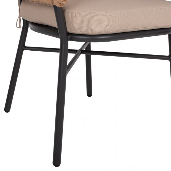 ΠΟΛΥΘΡΟΝΑ ΑΛΟΥΜΙΝΙΟΥ DARK GREY ΕΠΑΓΓΕΛΜ. RATTAN ΜΑΞΙΛΑΡΙ ΜΠΕΖ 57x61x74Yεκ.