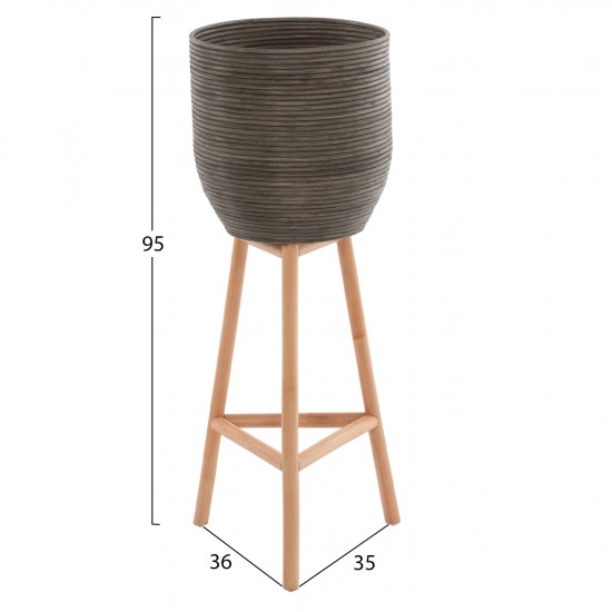 ΓΛΑΣΤΡΑ ΑΠΟ RATTAN ΚΑΙ BAMBOO 36Χ35Χ95Yεκ.ΦΥΣΙΚΟ - ΠΡΑΣΙΝΟ