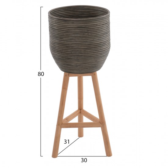 ΓΛΑΣΤΡΑ ΑΠΟ RATTAN ΚΑΙ BAMBOO 31x30x80Yεκ. ΦΥΣΙΚΟ - ΠΡΑΣΙΝΟ