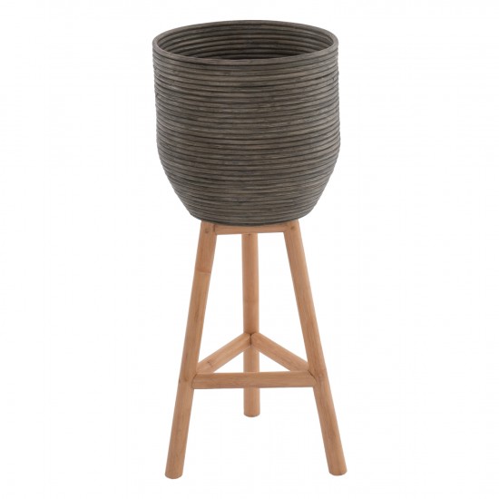 ΓΛΑΣΤΡΑ ΑΠΟ RATTAN ΚΑΙ BAMBOO 31x30x80Yεκ. ΦΥΣΙΚΟ - ΠΡΑΣΙΝΟ