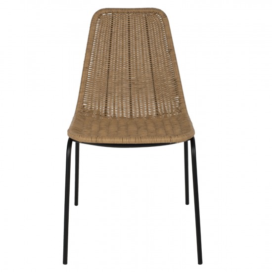 ΚΑΡΕΚΛΑ ΕΠΑΓΓΕΛΜΑΤΙΚΗ ΜΕΤΑΛΛΟ ΜΑΥΡΟ ΜΕ RATTAN ΦΥΣΙΚΟ 50x61x82Υεκ.