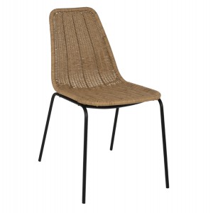 ΚΑΡΕΚΛΑ ΕΠΑΓΓΕΛΜΑΤΙΚΗ ΜΕΤΑΛΛΟ ΜΑΥΡΟ ΜΕ RATTAN ΦΥΣΙΚΟ 50x61x82Υεκ.