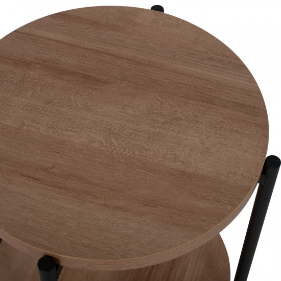 ΒΟΗΘΗΤΙΚΟ ΤΡΑΠΕΖΙ ΣΑΛΟΝΙΟΥ ΜΕΛΑΜΙΝΗΣ NED ΣΤΡΟΓΓΥΛΟ 2 ΕΠΙΠΕΔΩΝ ΜΕΤΑΛΛΙΚΑ ΠΟΔΙΑ Φ40x52Υεκ.