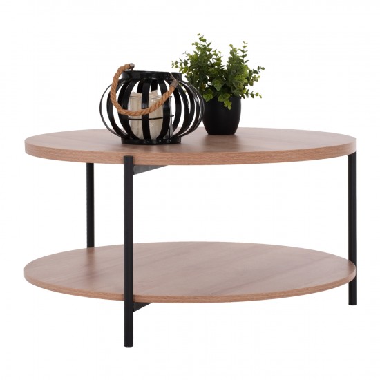 ΤΡΑΠΕΖΙ ΣΑΛΟΝΙΟΥ MATTEO 2 ΕΠΙΠΕΔΩΝ ΣΤΡΟΓΓΥΛΟ Φ75x40Yεκ