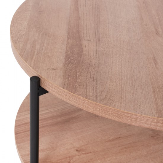 ΤΡΑΠΕΖΙ ΣΑΛΟΝΙΟΥ MATTEO 2 ΕΠΙΠΕΔΩΝ ΣΤΡΟΓΓΥΛΟ Φ75x40Yεκ