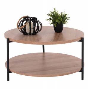 ΤΡΑΠΕΖΙ ΣΑΛΟΝΙΟΥ MATTEO 2 ΕΠΙΠΕΔΩΝ ΣΤΡΟΓΓΥΛΟ Φ75x40Yεκ