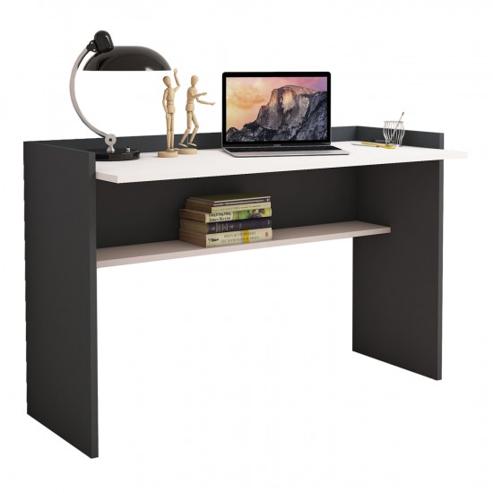 ΓΡΑΦΕΙΟ ΜΕΛΑΜΙΝΗΣ ΓΚΡΙ ΛΕΥΚΟ 118x58x80Υεκ.