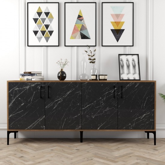 ΜΠΟΥΦΕΣ ΜΕΛΑΜΙΝΗΣ ΚΑΡΥΔΙ ΚΑΙ ΟΨΗ ΜΑΥΡΟ ΜΑΡΜΑΡΟ 180x35x78Υεκ.